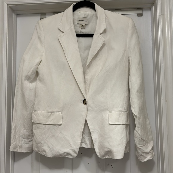 Club Monaco White Linen Blazer size 6 - Picture 2 of 4
